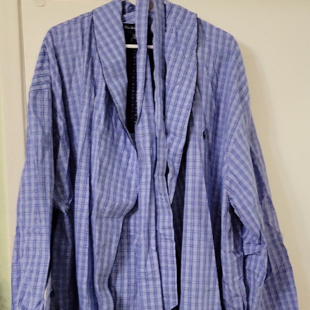 Men's Polo by Ralph Lauren Blue Checkered robe